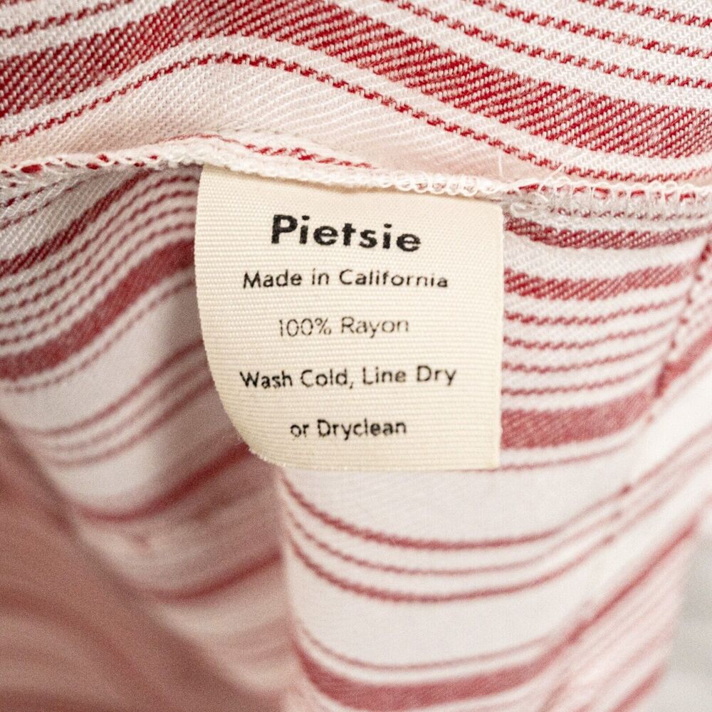 PIETSIE Women's Hoodie Caftan Dress Red Striped Size Small - Picture 8 of 11